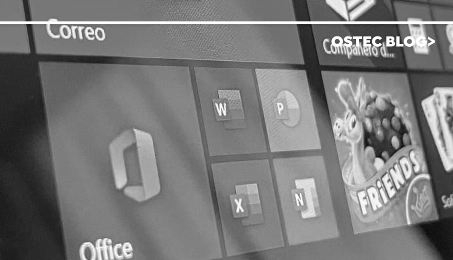 Tela de computador exibindo os ícones de aplicativos do pacote Office.