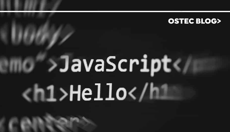Tela de computador exibindo a palavra JavaScript