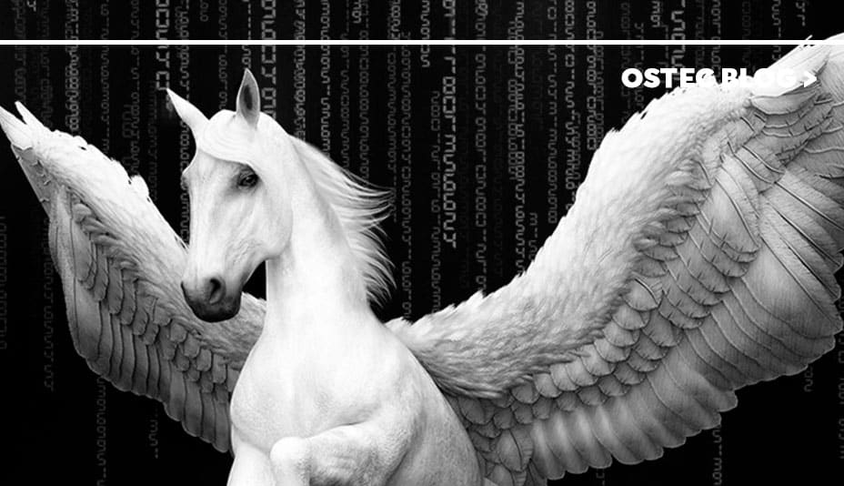 cavalo branco com asas em frente à números binários